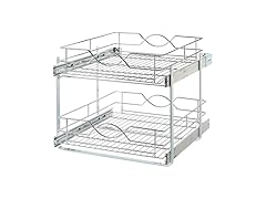  Double-Tier Wire Pull Out Kitchen and Bath Storage Basket 