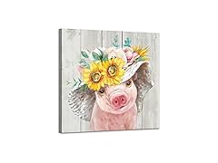 Yelash Funny pig Canvas Wall Art Print