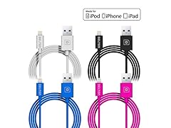 DELTON MFI 4ft Lightning Cables - 4 Pack