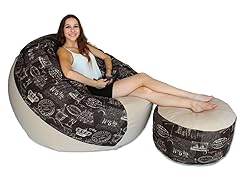 Paris Chocolate 50" Bag with Ottoman