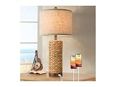 TOBUSA 1-Pack Seagrass Table Lamp