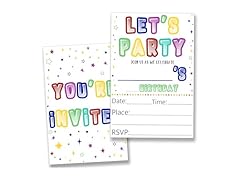 Colorful Let's Play Birthday Party Invites 