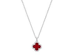 Red Clover, Moissanite Diamond Necklace