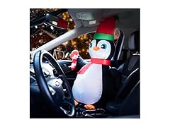 Zone Tech CR0006 Penguin Blow-Up Décor for Cars Black/W