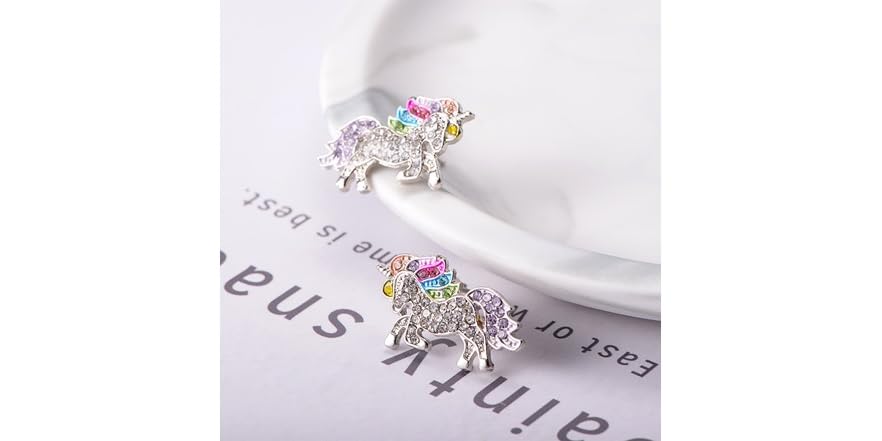 Multi Color Unicorn Stud Earrings