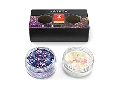 Arteza Chunky Glitter, Set of 2 Colors, White