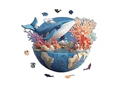 Ixfyloop Wooden Puzzles for Adults, Whale Earth