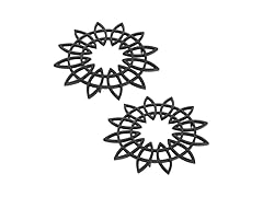 12" Flower Wrought Iron Trivet, Pack of 2