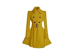 Long Sleeve Wool Pea Coat With Buckle