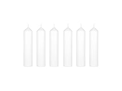Mega Candles 6 pcs Unscented Round Dome Top White Pillar Candles