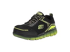 Men's Skechers Black/Lime Work Shoe (8)