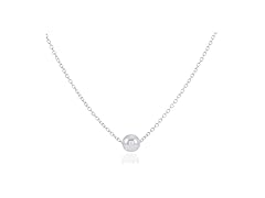 Yalice Tiny Pearl Choker Necklace Silver