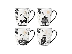 Lenox Coffee Mugs, Vintage Haunted Halloween 12 Oz Mugs Set of 4