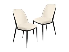 LeisureMod TCBL18W2 Tule Dining Chair Black/White