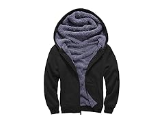 Boys Sherpa Fleece Hoodie Zip Up Jacket