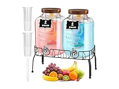 2 Pcs 2 Gallon Drink Glass Dispenser
