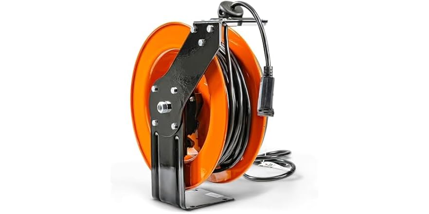 SuperHandy Extension Cord Reel 12AWG x 80'