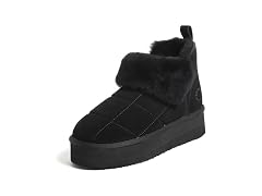 Dearfoams Womens Bayswater Platform Shearling Bootie