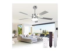 Parrot Uncle 52 Inch Silver Ceiling Fan