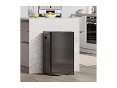 MOVECOM Stainless Steel Trash Can,2×8 Gallon Black