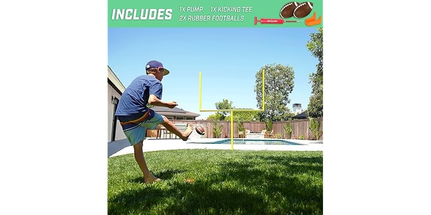 Kick Back Post GoSports 8 ft PRO Kick Challenge Field Goal Post Set