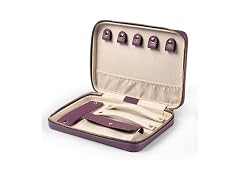 Londo Genuine Leather Travel Jewelry Case Purple