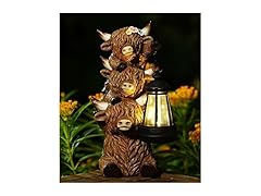 Triple Highland Cow Garden Décor