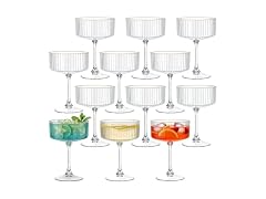 12 Pcs Plastic Martini Glasses, 10oz