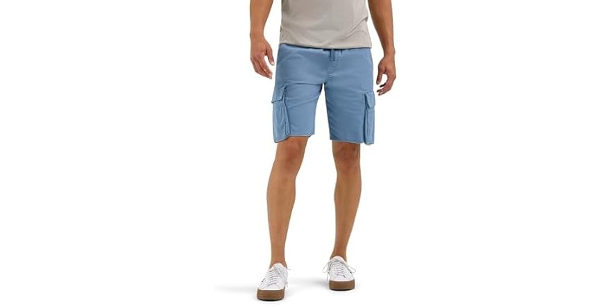 Men's Wrangler 10 in. Cargo Shorts w/ Stretch Green Camo Tech Pocket SIZES 32-44