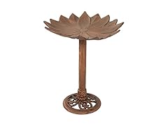 Garden Lotus Metal Bird Bath 16.5" w/ UV-Resistant Finish