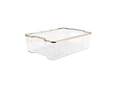 SIMPLEMADE Clear Refrigerator Bins, Gold