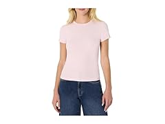 Women's Slim-Fit Stretch Rib Short-Sleeve Tee