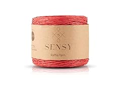 Sensy Premium 274 Yards Raffia Yarn (Red)