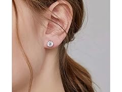 Silver Round Screw Back Studs 