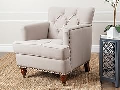 Tafton Beige Linen Club Chair
