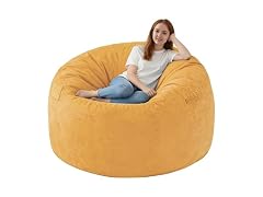 SIMFLAG 5ft Bean Bag Chair Mustard Color
