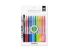Zebra Pen SARASA Clip Retractable Gel Pen, Assorted Ink