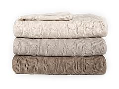 Jessica McClintock Acrylic Sweater Knit Blanket-3 Colors
