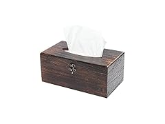 Wooden Rectangular Hinged Lid Tissue Box
