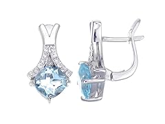 1.60 CT Silver Blue Topaz Earring