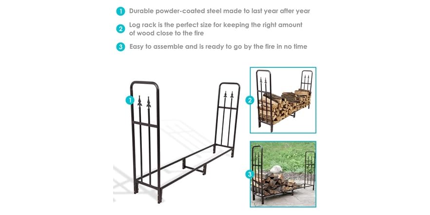 Menards Log Rack Indoor/Outdoor 6' Firewood Log Rack