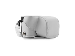 MegaGear Ever Ready Leather Camera Case and Strap (White)