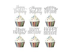 Hengmerry Happy Birthday Cupcake Toppers