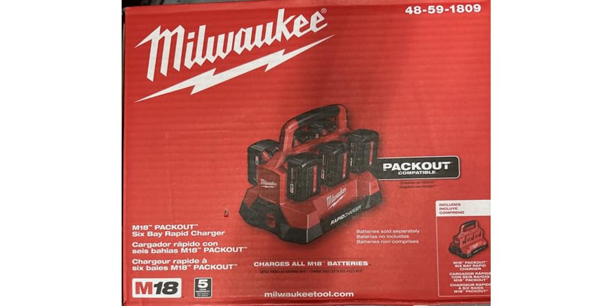 $152.99 | Milwaukee 48-59-1809 M18 18V 6-Port Rapid Charger at Woot!