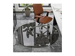 Round Tempered Glass Chair Mat  