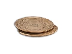 LEXA 12" Bamboo Round Serving Tray Set