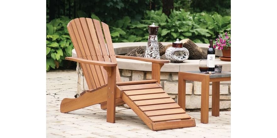 Outdoor Interiors Adirondack Chair w/ Built-in Ottoman