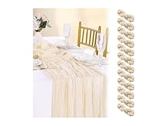 SoarDream 10Ft Beige Cheesecloth Table Runner