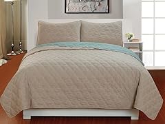 Mia 3pc Reversible Coverlet Set - Taupe