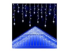 Twinkle Star Iciclelights with Star, Outdoor Cur